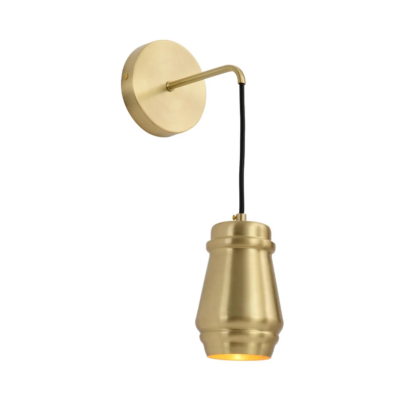 Gouden afwerking fles schanslamp minimalistisch messing 1 licht wandmontage lamp met arm Clearhalo