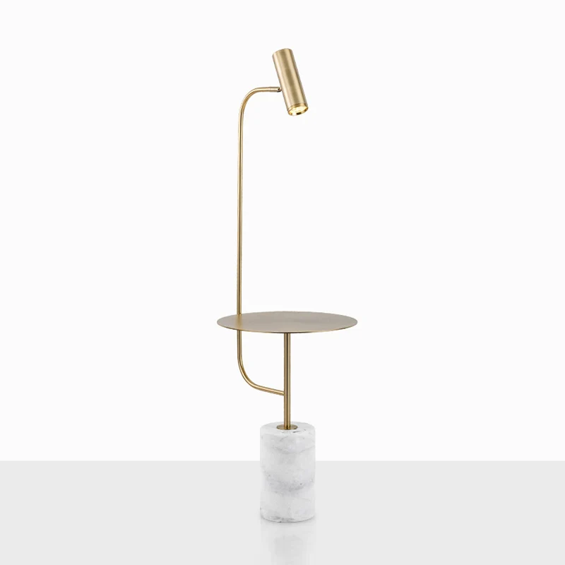 Gouden afwerking korte buis stand-up licht modernisme LED metalen vloertafellamp voor salon Clearhalo