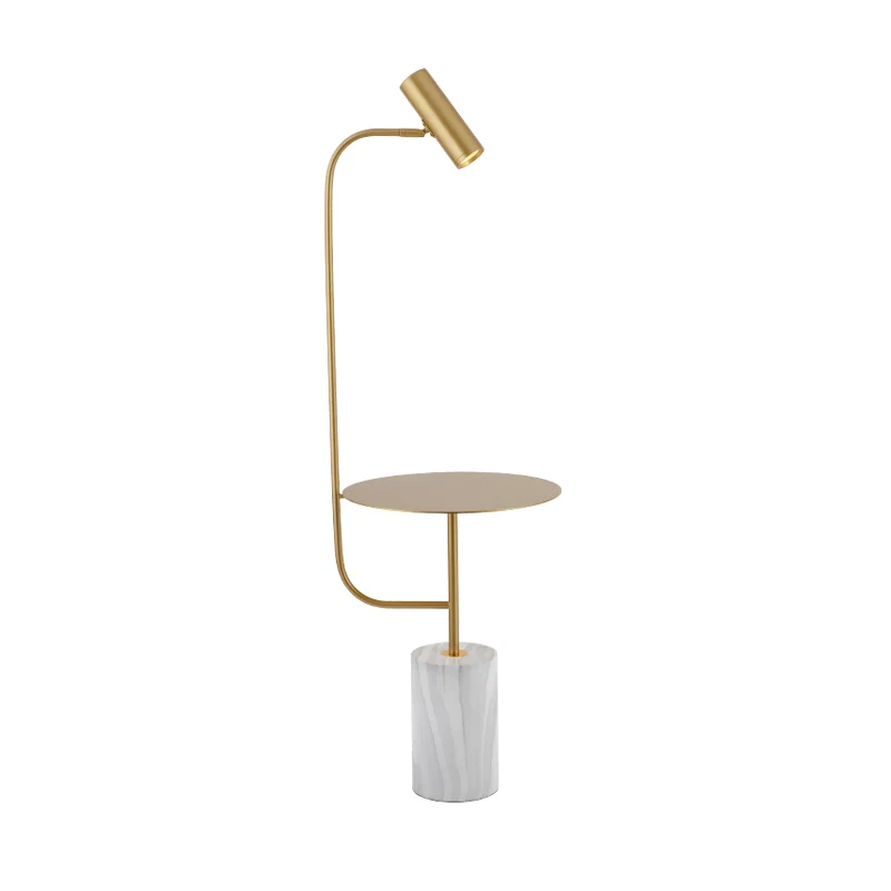 Gouden afwerking korte buis stand-up licht modernisme LED metalen vloertafellamp voor salon Clearhalo