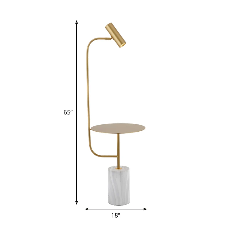 Gouden afwerking korte buis stand-up licht modernisme LED metalen vloertafellamp voor salon Clearhalo