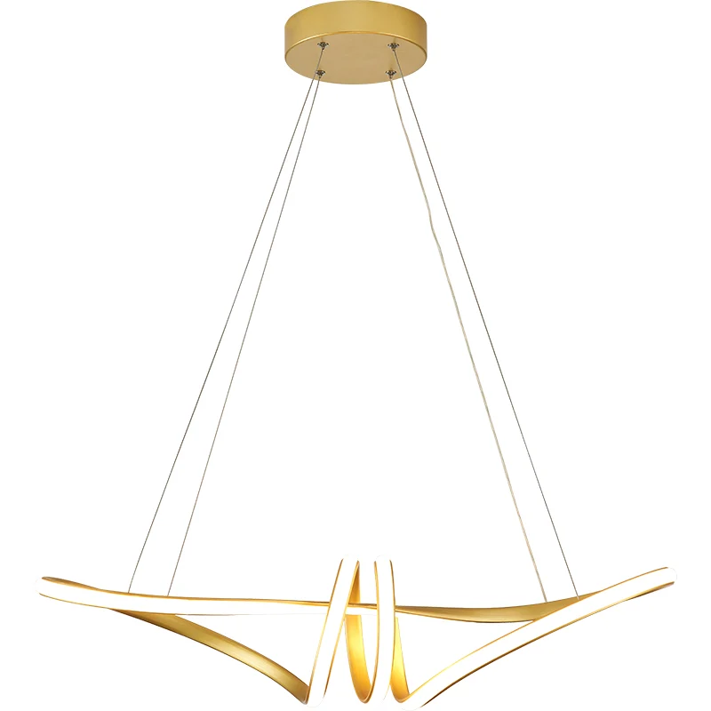Gouden afwerking Twist Island Lamp Minimalisme LED metalen hanglamp voor restaurant Clearhalo