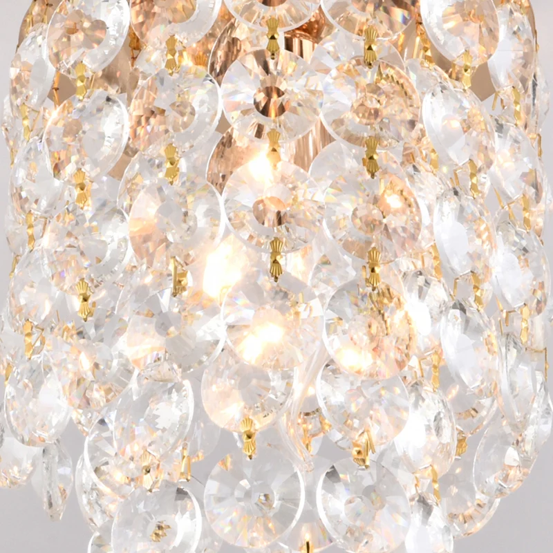 Gouden Cilinder Mini Semi Inbouwlamp Eenvoud 1 Lamp Kristallen Inbouwplafondlamp Clearhalo