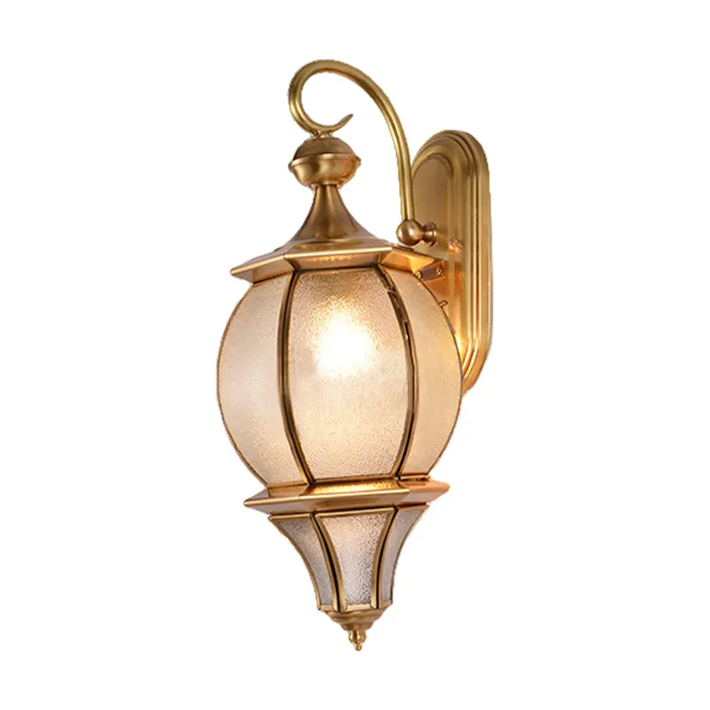 Gouden druppelvormige schanslicht retrostijl, afgeschuind metaal en waterglas, wandlamp met 1 lamp Clearhalo