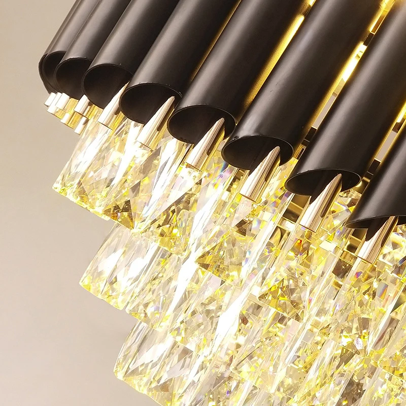 Gouden gelaagde plafondventilator licht modernistisch K9 kristal inbouw led-licht met afstandsbediening / frequentieconver...