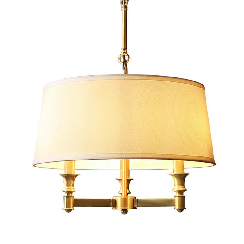 Gouden kandelaar kroonluchter hanglamp eigentijds 3-kops metalen hanglamp met empire schaduw Clearhalo