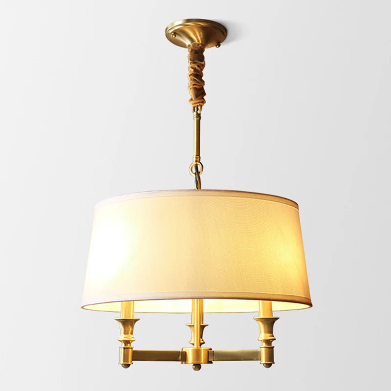 Gouden kandelaar kroonluchter hanglamp eigentijds 3-kops metalen hanglamp met empire schaduw Clearhalo