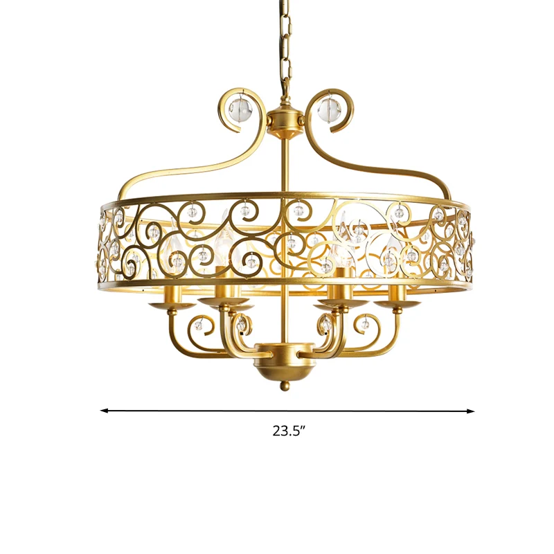 Gouden kandelaar kroonluchter lichtpunt postmodern metaal 6 hoofden eetkamer hanglamp Clearhalo