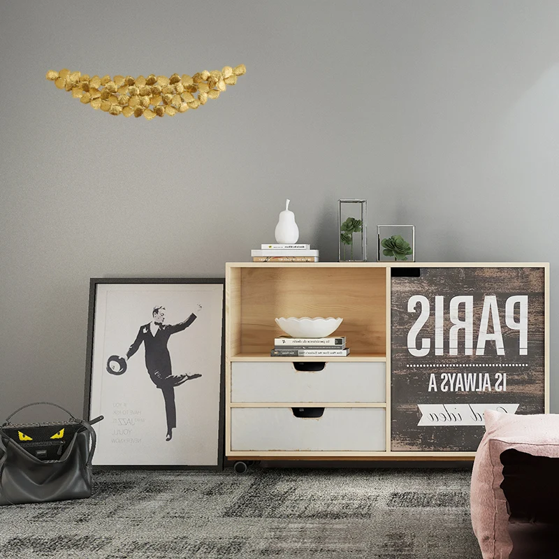 Gouden 6 lampen wandkandelaar lamp moderne stijl aluminium blad design wandverlichting voor woonkamer Clearhalo