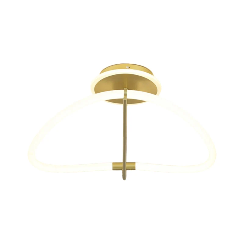 Gouden ring semi-inbouw hedendaagse LED-metaal dicht bij plafondlamp voor slaapkamer Clearhalo