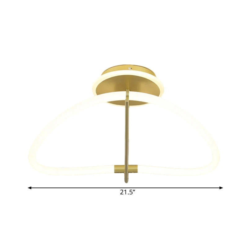 Gouden ring semi-inbouw hedendaagse LED-metaal dicht bij plafondlamp voor slaapkamer Clearhalo