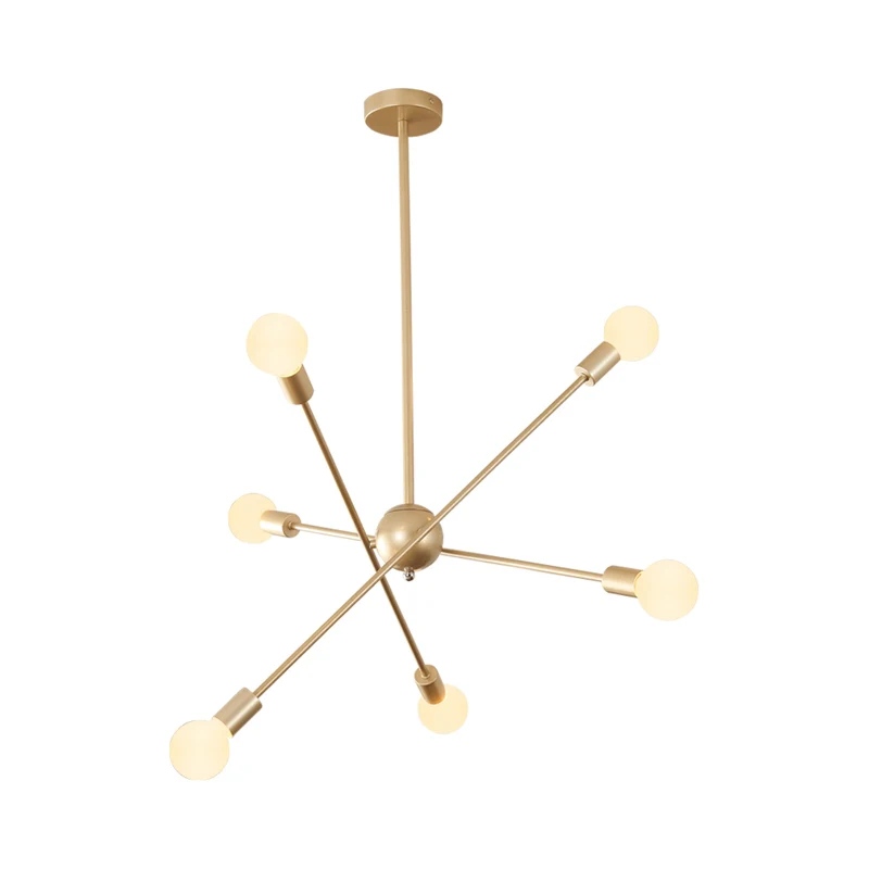 Gouden Spoetnik plafond hanglamp postmodernisme 6/8 lampen metalen kroonluchter licht Clearhalo