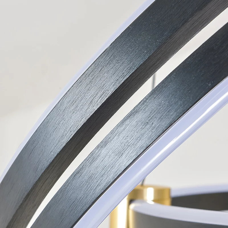 Gouden en zwarte cirkel hanglamp postmoderne LED acryl kroonluchter voor eetkamer Clearhalo