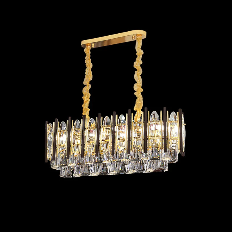 Goudkleurige eilandlamp met 10 lampen, hedendaagse kristallen kegelvormige plafondophanglamp Clearhalo