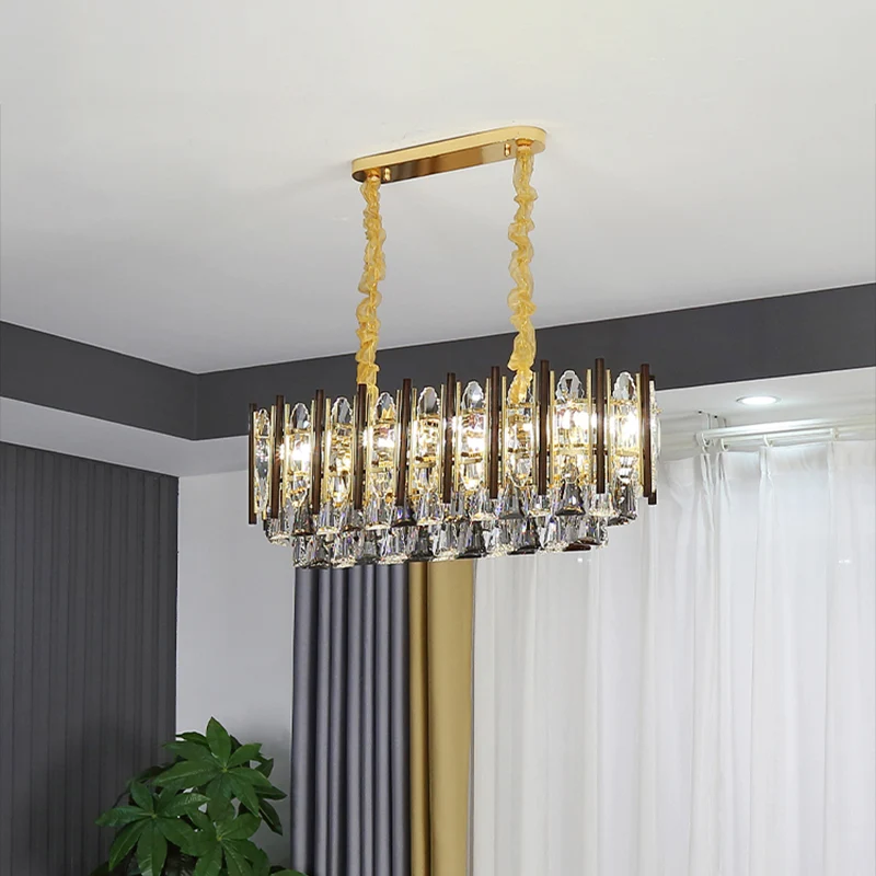 Goudkleurige eilandlamp met 10 lampen, hedendaagse kristallen kegelvormige plafondophanglamp Clearhalo