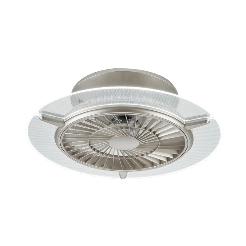 Goud/Zilver LED-plafondventilator Verlichting Modernisme Metaal Rond/Zeshoek Semi-inbouw voor woonkamer, 23,5" breed Clear...