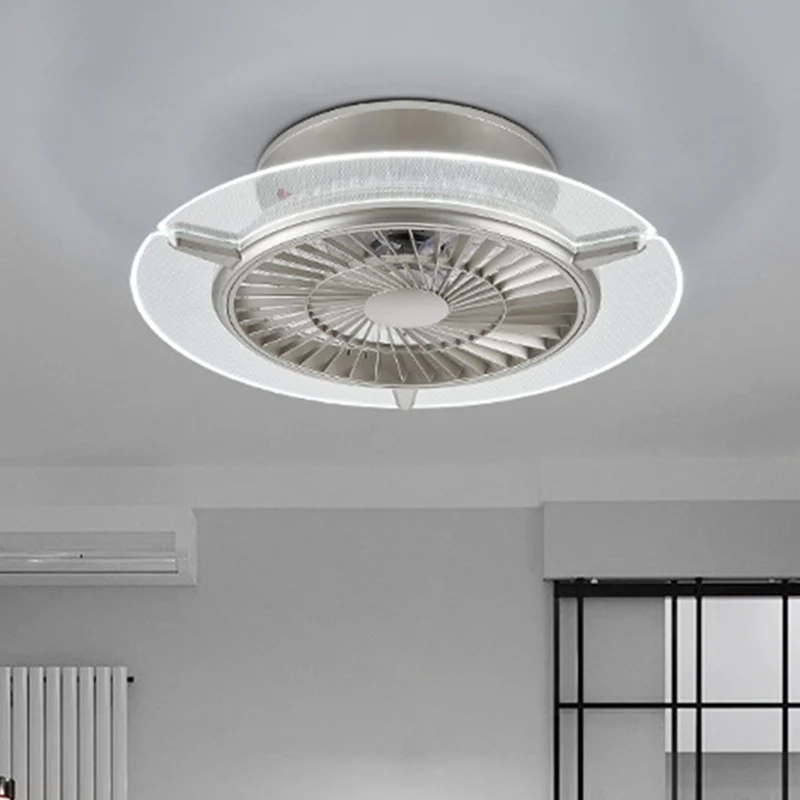 Goud/Zilver LED-plafondventilator Verlichting Modernisme Metaal Rond/Zeshoek Semi-inbouw voor woonkamer, 23,5" breed Clear...