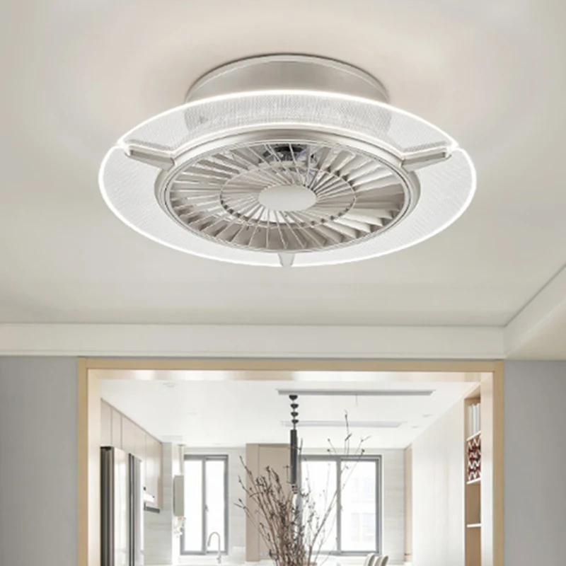 Goud/Zilver LED-plafondventilator Verlichting Modernisme Metaal Rond/Zeshoek Semi-inbouw voor woonkamer, 23,5" breed Clear...