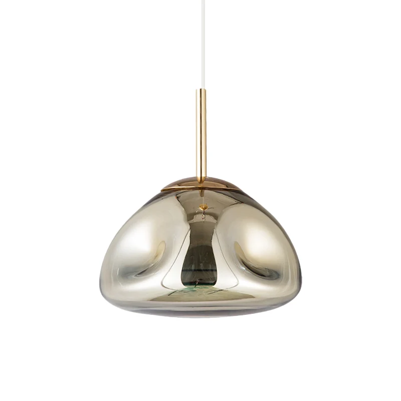 Goud/Zilver/Rose Goud Smeltvorm Hanglamp Moderne Hanglampset met 1 lichts kuiltjes en geblazen glas Clearhalo