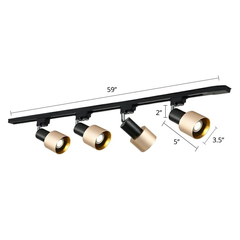 Granaatvormige metalen spoorlamp Moderne stijl Semi-gemonteerde verlichting voor woonkamer Clearhalo