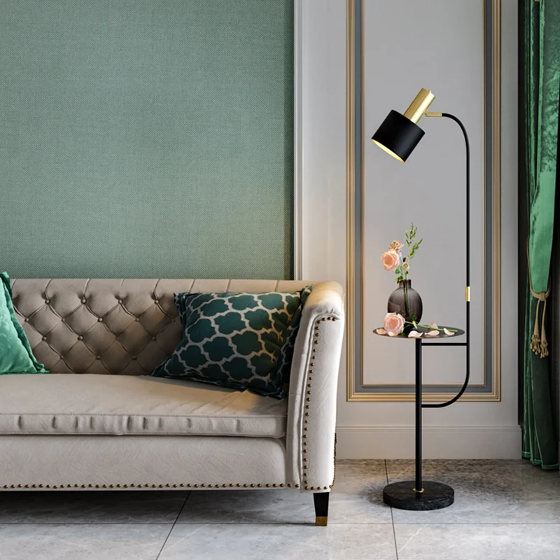 Grenade Metal Spotlight Vloerlamp Postmoderne 1-lichts staande lamp met dienblad voor woonkamer Clearhalo