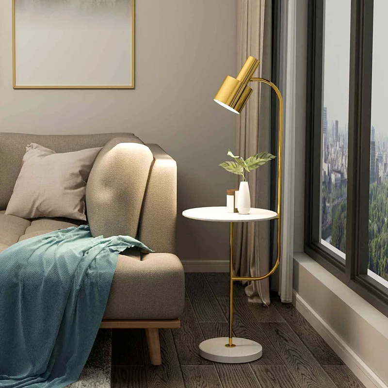 Grenade Metal Spotlight Vloerlamp Postmoderne 1-lichts staande lamp met dienblad voor woonkamer Clearhalo
