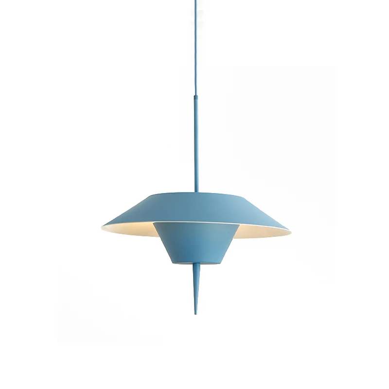 Grijs/wit/roze hangende plafondlamp met kegel, moderne 1-lichts metalen druppelhanger met omgekeerd conisch inzetstuk, 12"...