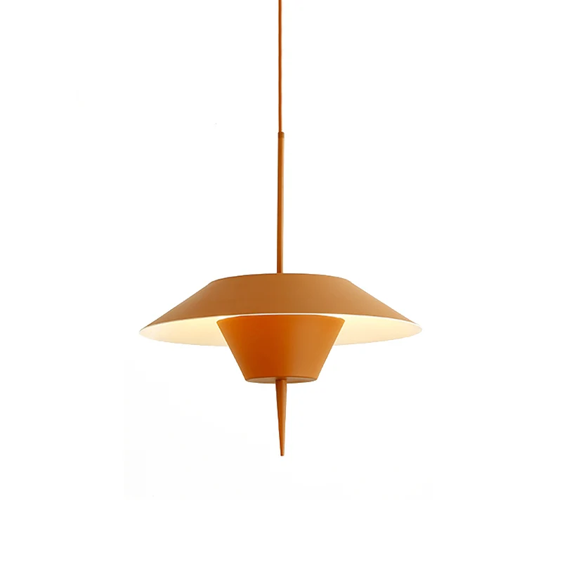 Grijs/wit/roze hangende plafondlamp met kegel, moderne 1-lichts metalen druppelhanger met omgekeerd conisch inzetstuk, 12"...