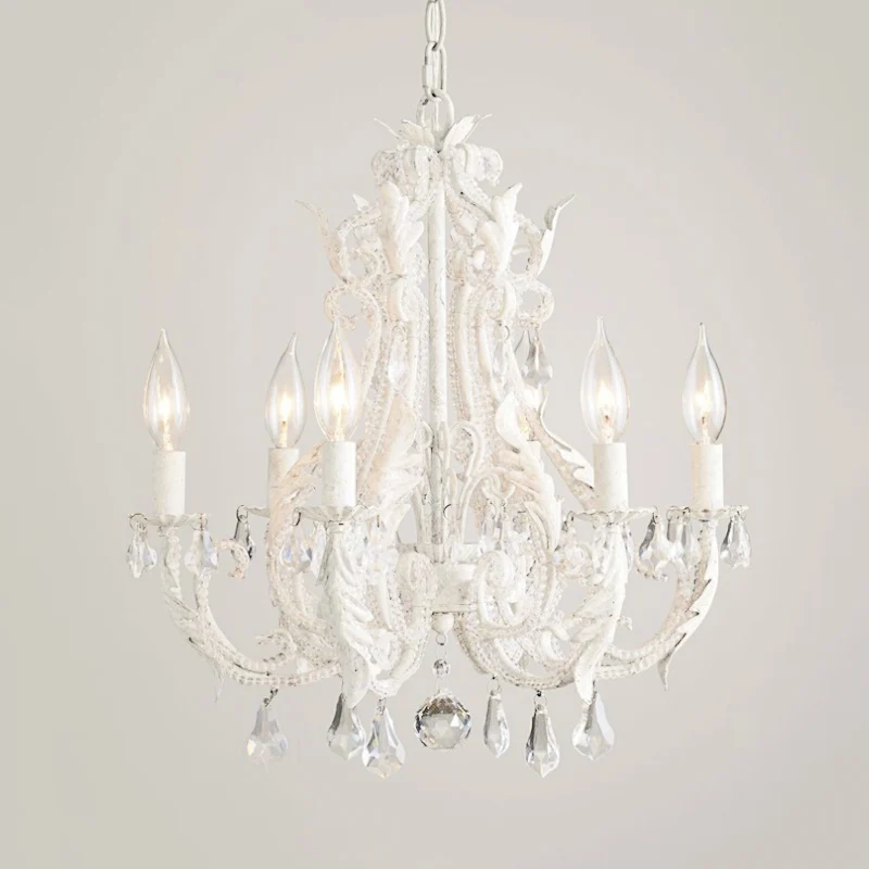 Grijs/witte Spur kroonluchter moderne 5/6 hoofden kristallen plafond hanglamp voor woonkamer Clearhalo
