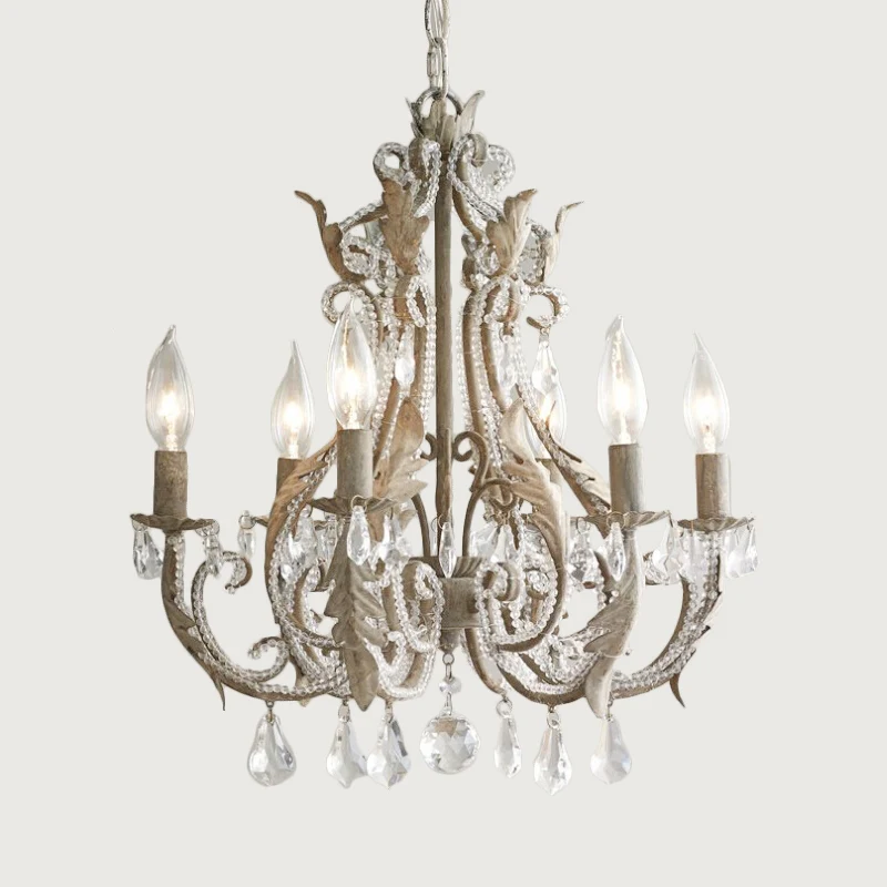 Grijs/witte Spur kroonluchter moderne 5/6 hoofden kristallen plafond hanglamp voor woonkamer Clearhalo
