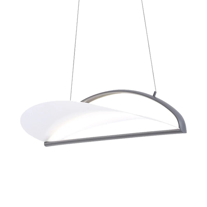 Grijs/witte ultradunne plafondlamp, minimalistische LED-acryl hanglamp, 16,5"/23,5" breed Clearhalo
