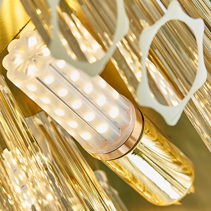 Grijze buisvormige kroonluchterlamp Moderne 12-lichts prismatische kristallen plafondhanglamp Clearhalo