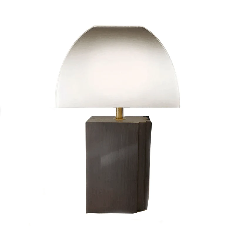 Grijze Curvy taaklamp Moderne stoffen bureaulamp met 1 kop en rechthoekige harsbasis Clearhalo