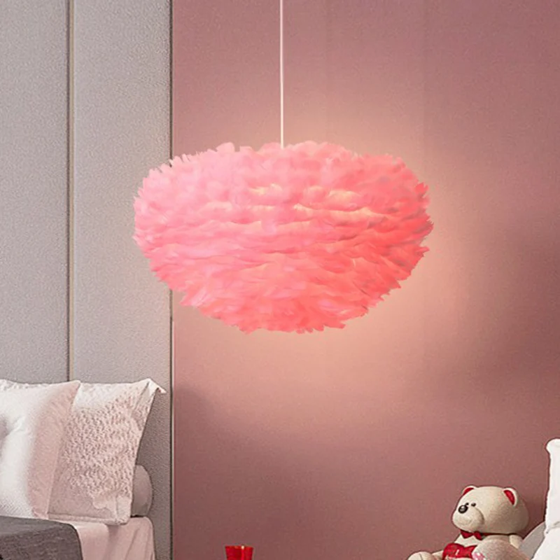 Halfbolvormige woonkamerveer hanglamp Feather 1-lichts moderne hanglamp Clearhalo