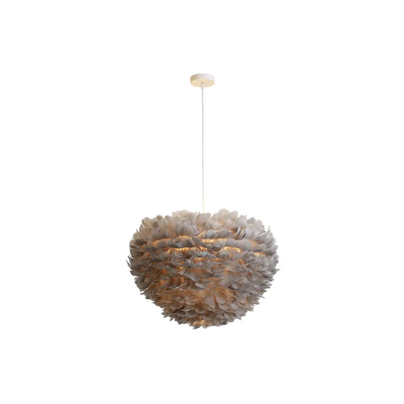 Halfbolvormige woonkamerveer hanglamp Feather 1-lichts moderne hanglamp Clearhalo