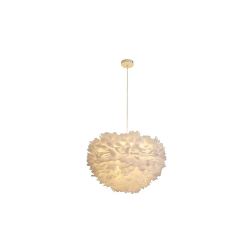 Halfbolvormige woonkamerveer hanglamp Feather 1-lichts moderne hanglamp Clearhalo