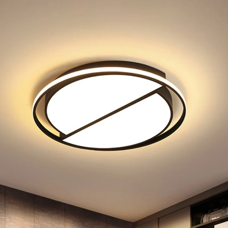 2 halfronde LED-inbouwlamp Moderne acrylplafondlamp zwart voor studeerkamer Clearhalo