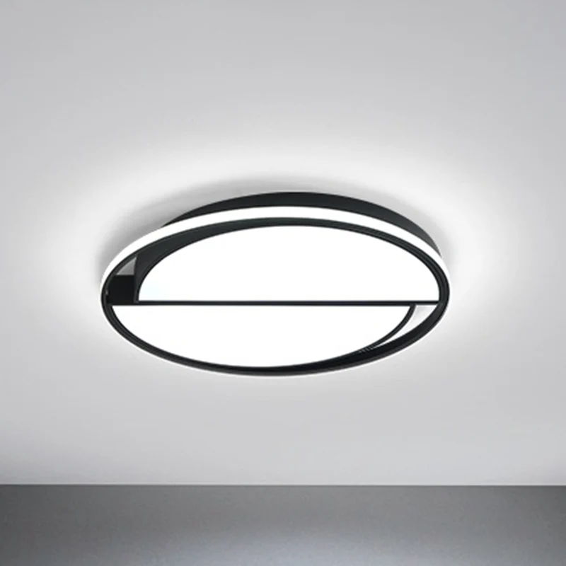 2 halfronde LED-inbouwlamp Moderne acrylplafondlamp zwart voor studeerkamer Clearhalo