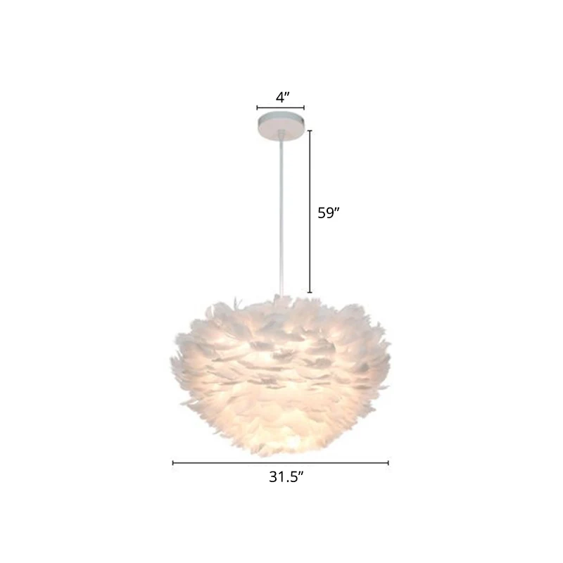 Halve bol veren hanglamp Scandinavische stijl kroonluchter hanglamp voor slaapkamer Clearhalo