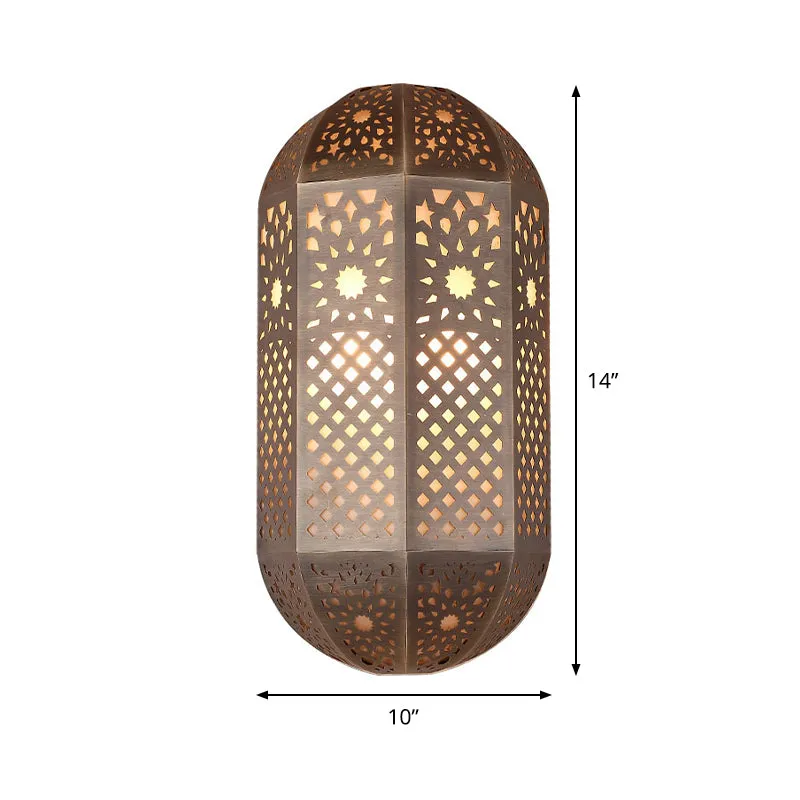 Halve capsule metalen schansverlichting Antiek 2-kops gang-inbouwlamp voor wandmontage messing Clearhalo