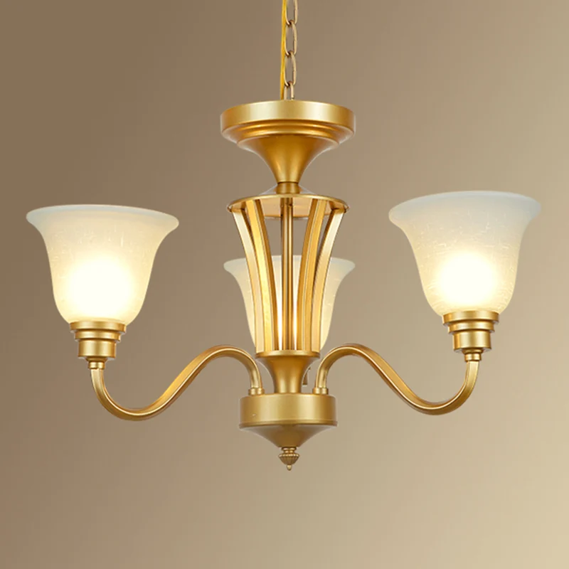 Handgeblazen glazen bel hanglamp rustieke woonkamer kroonluchter lichtarmatuur Clearhalo
