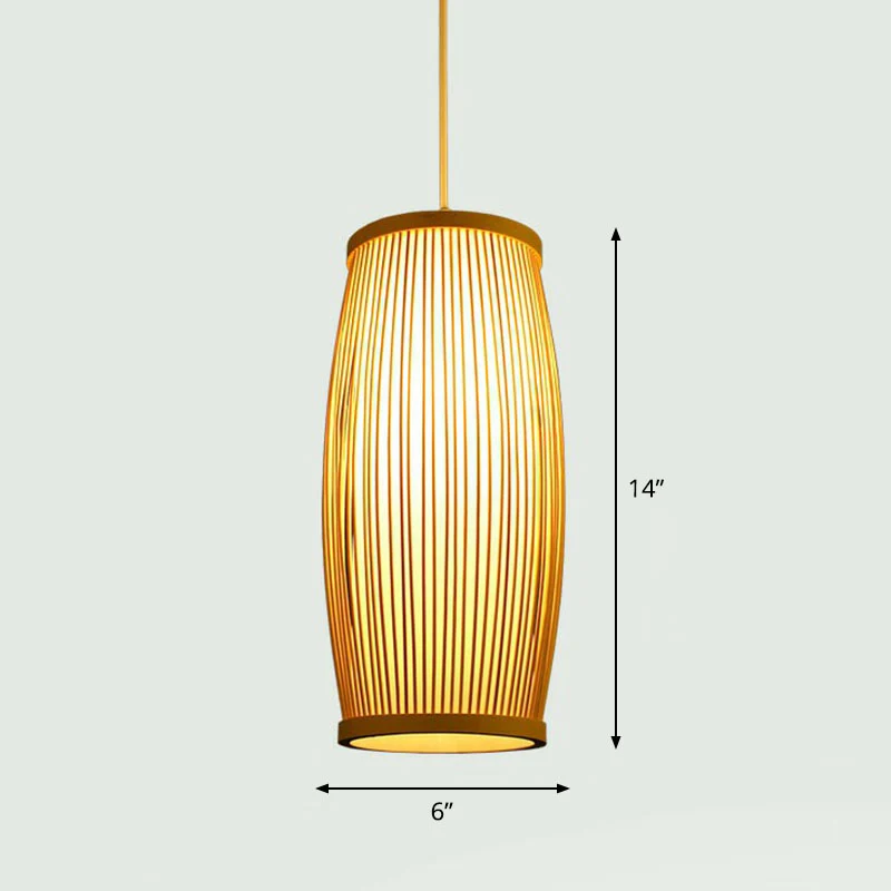 Handgemaakte plafondlamp Chinese stijl bamboe enkel restaurant hangende hanglamp hout Clearhalo