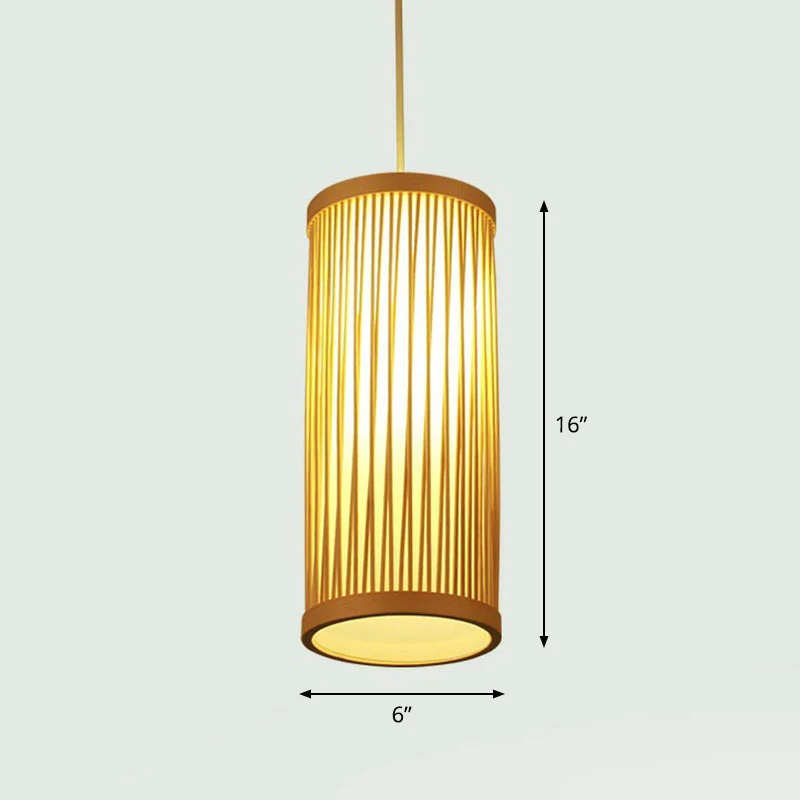 Handgemaakte plafondlamp Chinese stijl bamboe enkel restaurant hangende hanglamp hout Clearhalo