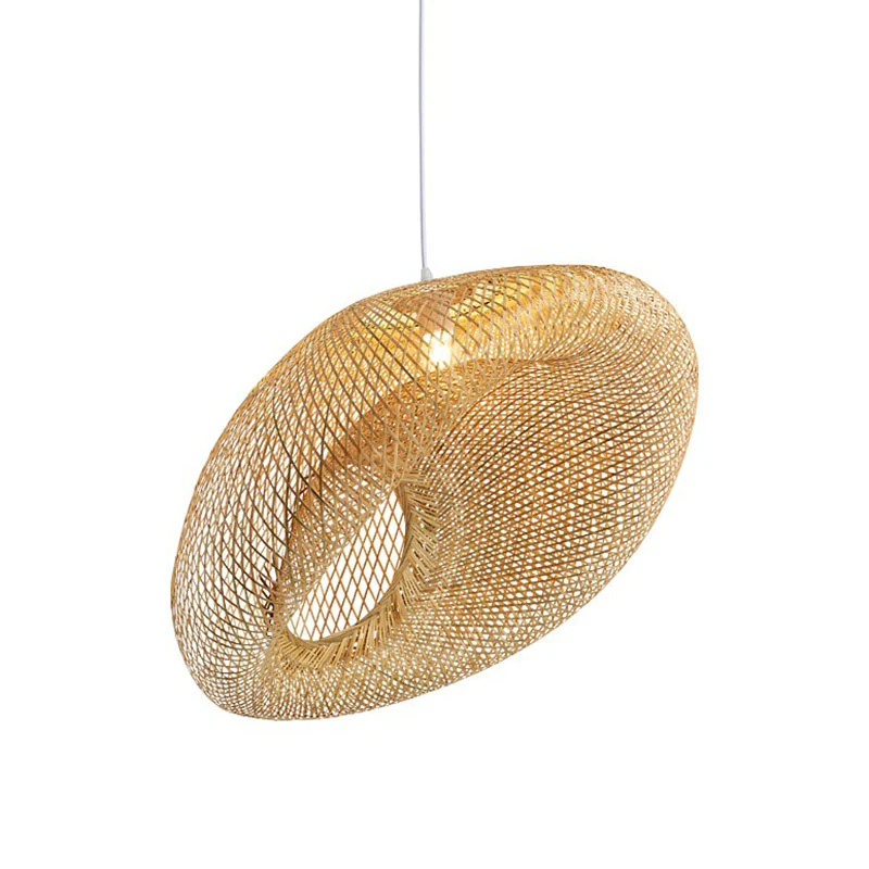 Handgemaakte restaurant hanglamp bamboe 1-lichts Simplicity hanglamp hout Clearhalo