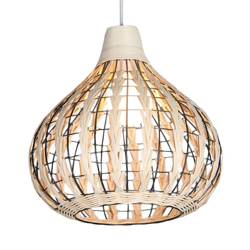 Handgeweven rotan kalebas hangende hanglamp Rustiek 1 licht hangend armatuur voor restaurant Clearhalo