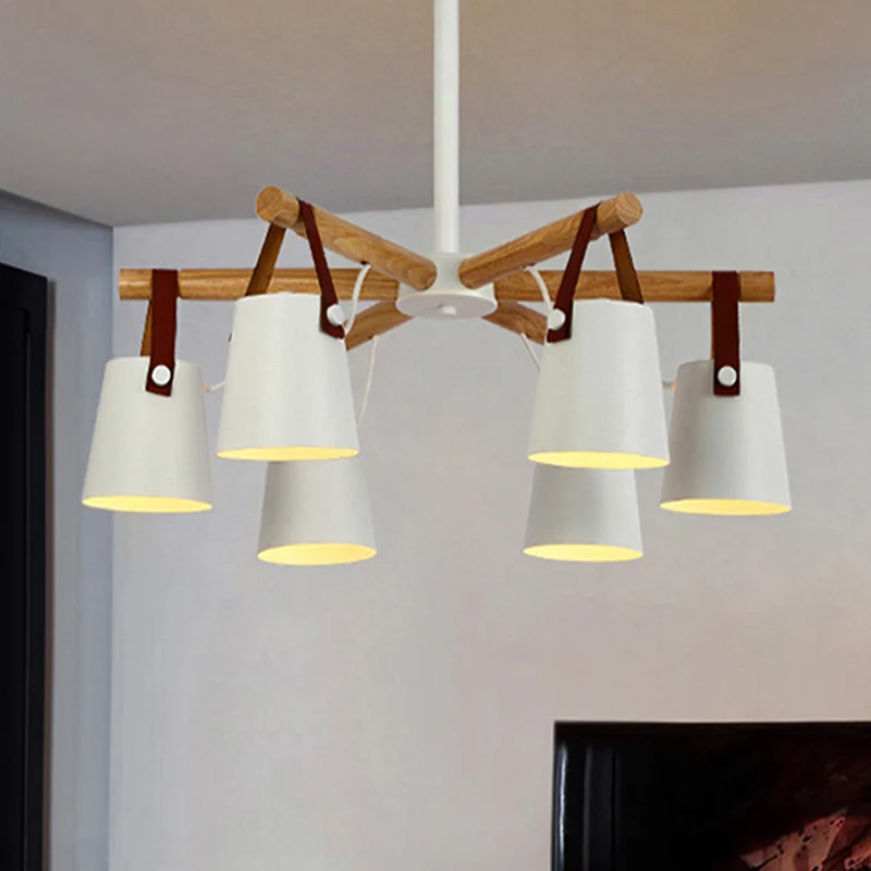 Hangende emmervormige kroonluchter Scandinavische Macaron metalen hanglamp voor keuken Clearhalo