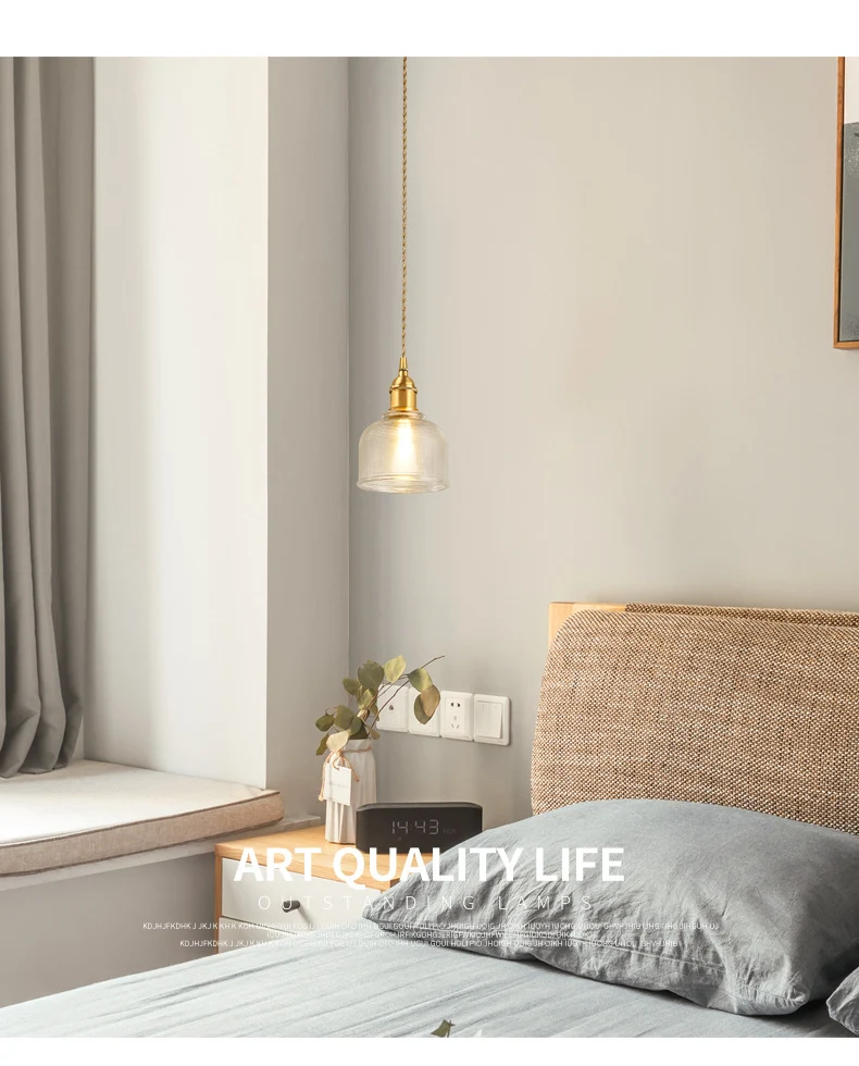 Hangende plafondlamp met glazen koepel, moderne stijl, gouden ophanghanger voor slaapkamer Clearhalo