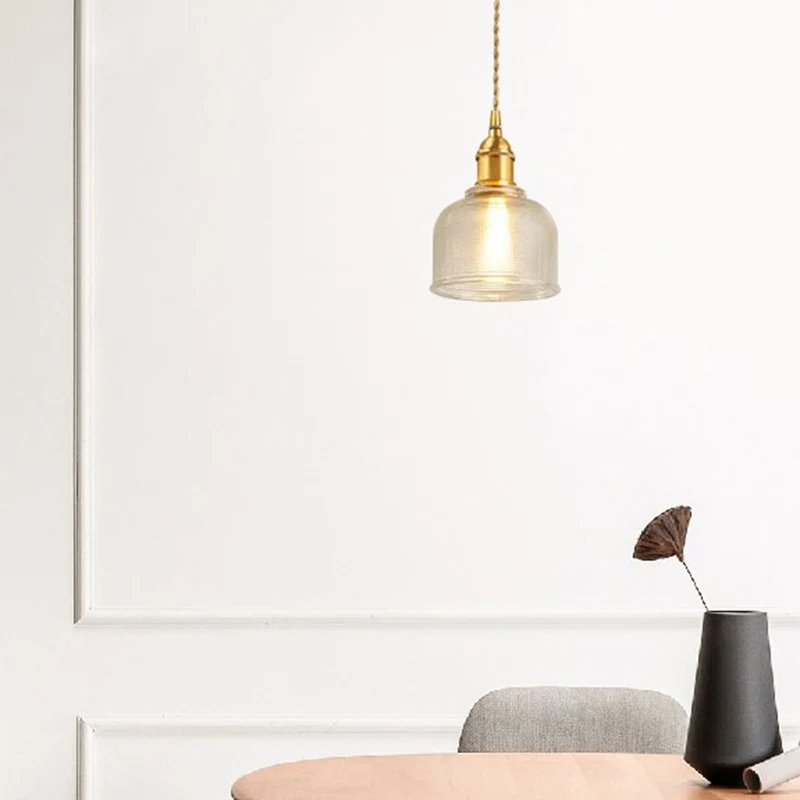 Hangende plafondlamp met glazen koepel, moderne stijl, gouden ophanghanger voor slaapkamer Clearhalo