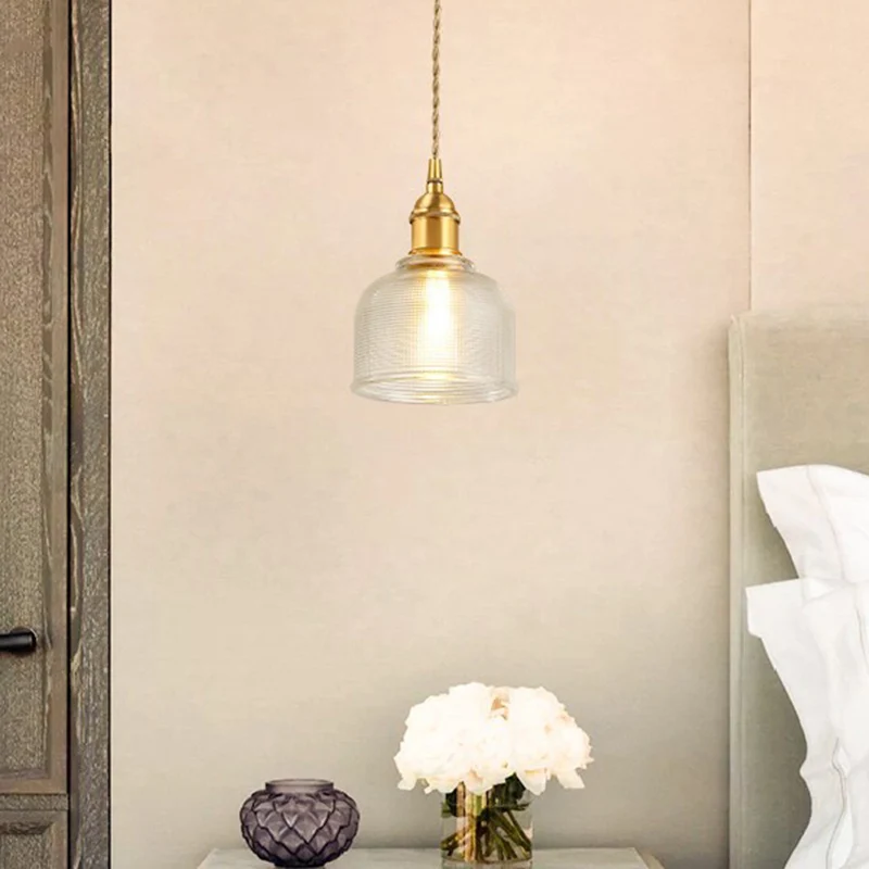 Hangende plafondlamp met glazen koepel, moderne stijl, gouden ophanghanger voor slaapkamer Clearhalo