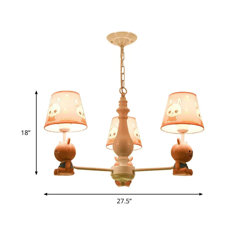 Hangende plafondlamp van stof met taps toelopende kap Cartoon hangende hanglampen roze voor de kleuterschool Clearhalo