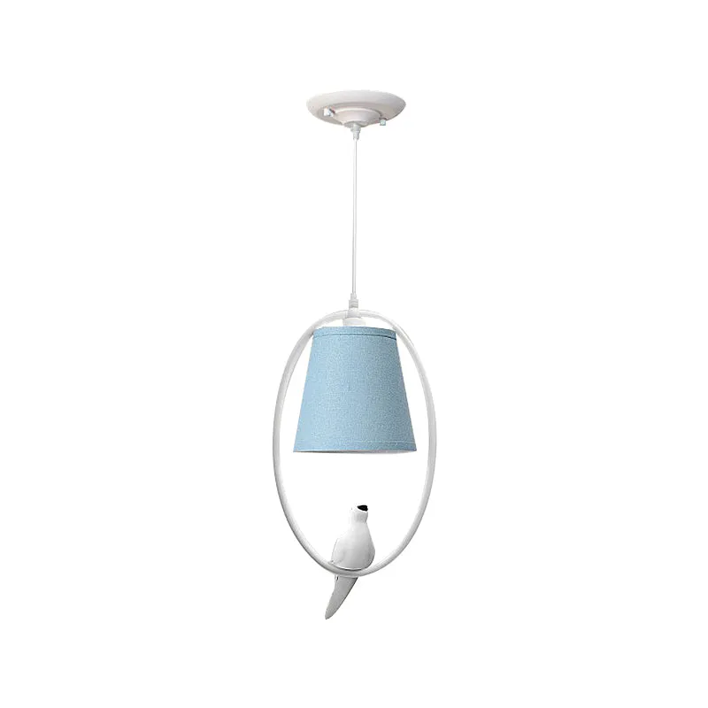 Hanglamp balkonvogel met taps toelopende kap Metalen 1-kops blauwe hanglamp Clearhalo